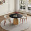 Table de salle à manger moderne en pierre frittée moderne avec chaises de cuisine en cuir PU pour 2/4/6-130175166-130175167-130175170