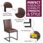 Mileta 51cm H Tufted Upholstered Metal Upholstered Back Cantilever Chair in Brown