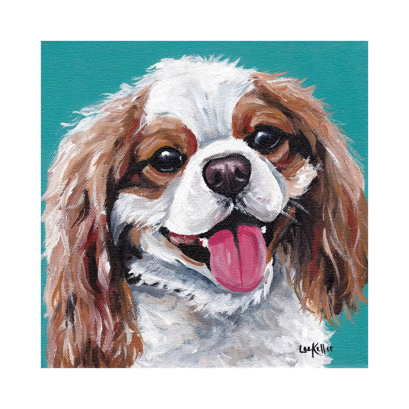 King Charles Spaniel - King by Hippie Hound Studios - Wrapped Canvas Painting, 93.98 cm H x 93.98 cm W x 1.91 cm D