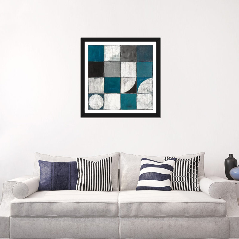 « tango detal i blue & gray » par mike schick, reproduction d’impression sur toile tendue, Papier d'art encadré noir, Blanc