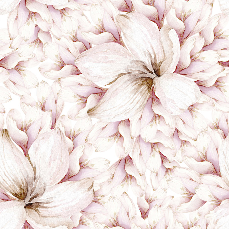 Floral Wall Mural, 10.42' W x 10.42' L