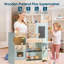 Wooden Pretend Market Self-Checkout Station Playset, Preschool Kitchen Set, Coffee Maker