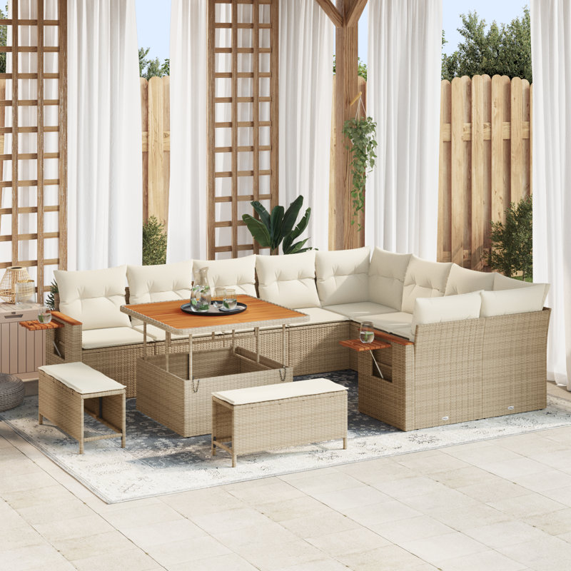 124cm Wide Patio Sofa with Cushions