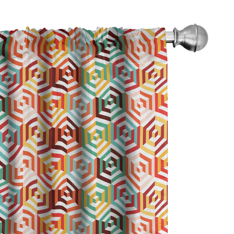 Chevron Semi-Sheer Rod Pocket Curtain Panels, 28" x 95"