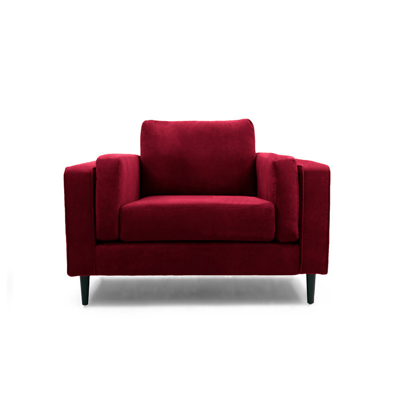 Deavian Velvet Armchair, Burgundy