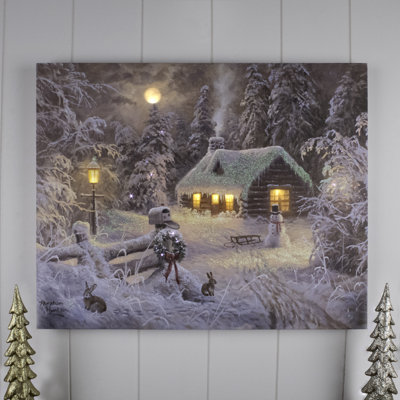 Holiday Home 16x20 Fiber Optic Canvas