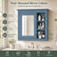 Armoire à pharmacie murale de 76 cm (30 po) avec miroir et 3 tablettes ouvertes, bleue-1372190216