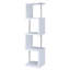Bibliothèque géométrique à quatre niveaux avec structure en métal et étagères en MDF, encombrement au sol de seulement 39,4 cm (15,5 pouces) pour les petites pièces