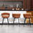 24" Counter Height Bar Stools Set of 4 - 360° Swivel with Suede Fabric & Modern Woven Design, Backrest & Footrest for Kitchen Cafe Pub-2080452590