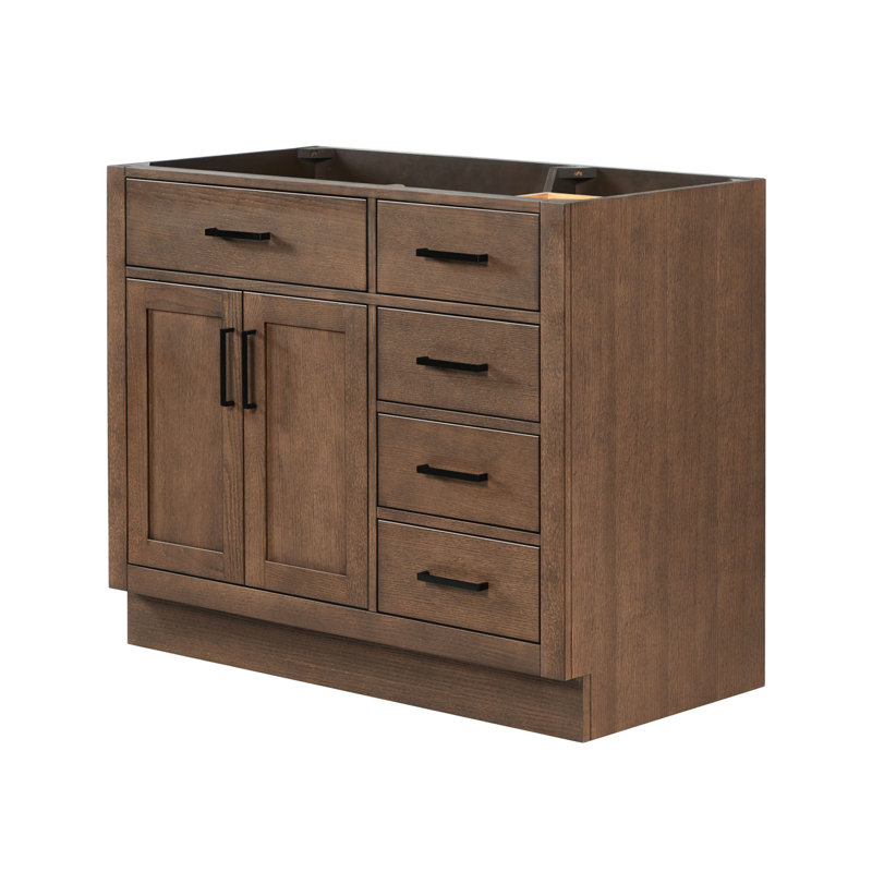 42" Single Bathroom Vanity Base only, Brown Oak