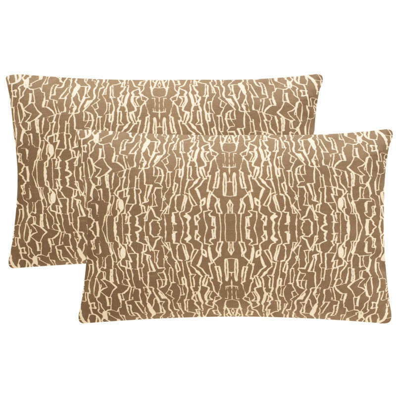 Petite housse de coussin lombaire en satin, Terre