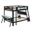 Modern Gaming Bunk Bed Featuring Dual Desks USB Ports And Practical Pegboard Storage-830140490