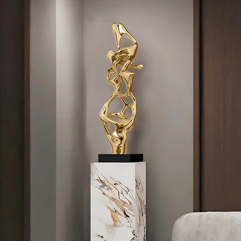 37.4"Luxury-Style Abstract Golden Decorative Piece