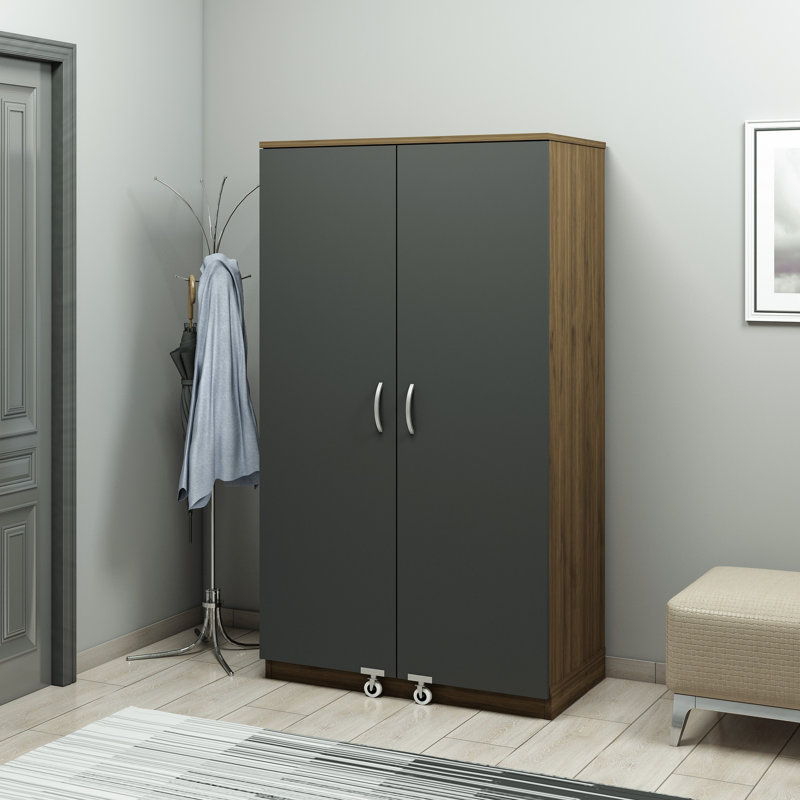 Armoire polyvalente, Noir/brun foncé