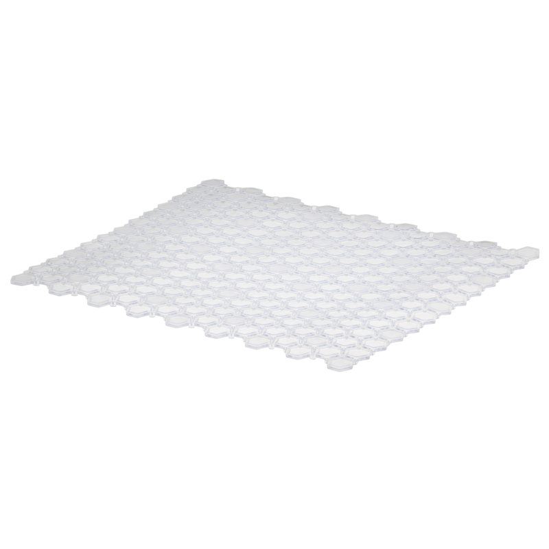 Plateau de drainage en plastique anti-dérapant HEXA, Transparent, H 0,13 po x l 12,99 po X P 11,22 po