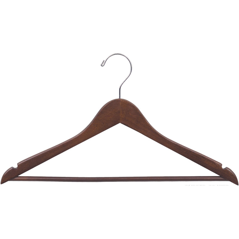 Cintre en bois antidérapant pour robe / chandail / chandail, Noyer