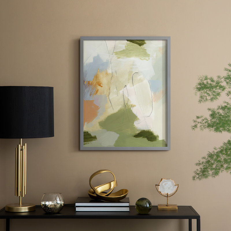 Verdure I, reproduction encadrée - bois massif, H 11 po x l 9 po, Gris
