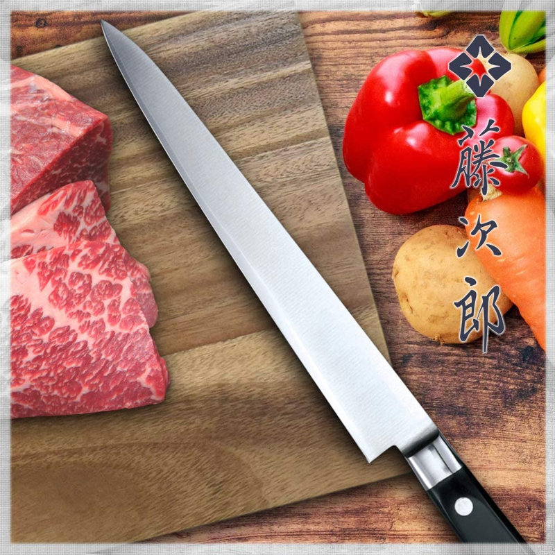 Tojiro Classic Slicer 240mm Durable and Rust-Resistant Knife, Black Handle