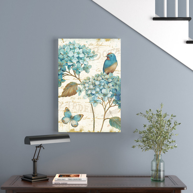 «Blue Garden III» par Daphne Brissonnet, reproduction d'art sur toile tendue, H 18 po x l 12 po, Unframed, Non