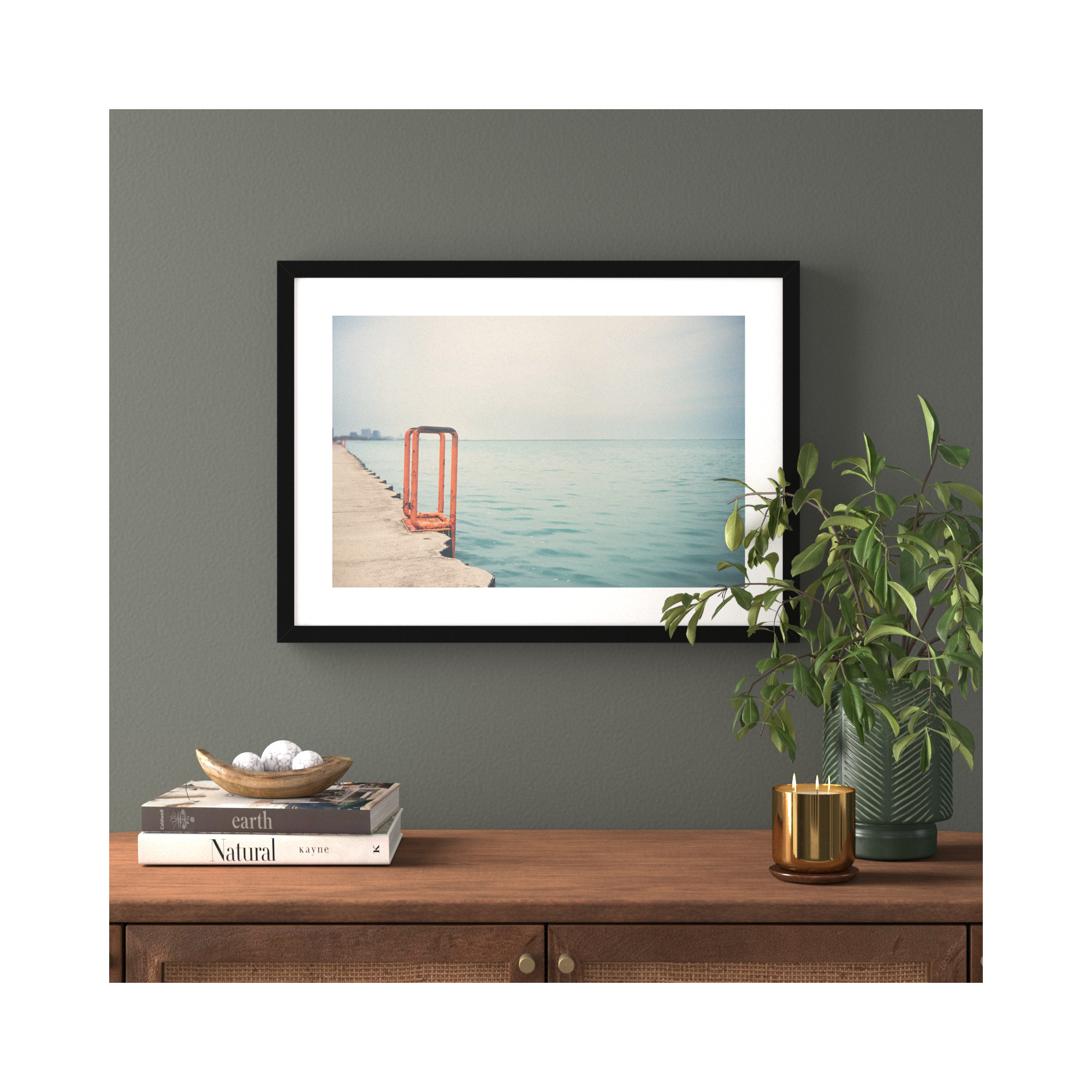 The Orange Steps by Laura Evans, 19" H x 26" W, Black