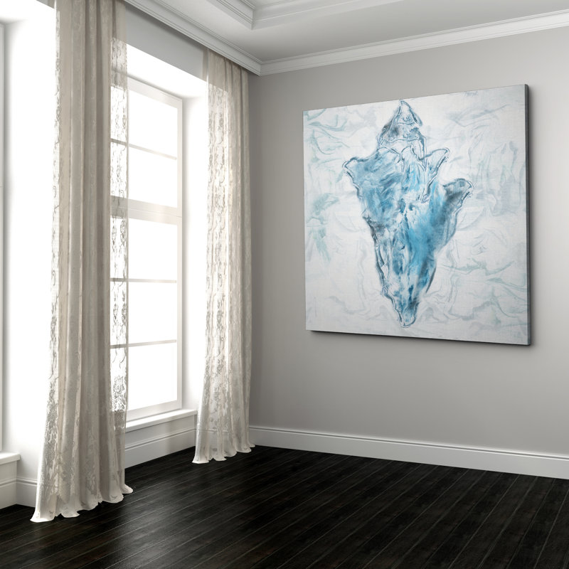 « blue marble coast shell », impression sur toile, H 16 po x l 16 po x P 1,5 po, Toile tendue