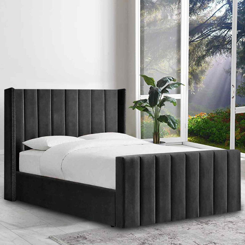 Upholstered Bed, Single (3'), Black
