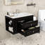 Meuble-lavabo mural avec lavabo intégré, grand espace de rangement-65334023