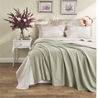 Ensembles de literie en coton doux et doux, grand, vert sauge pour maison moderne