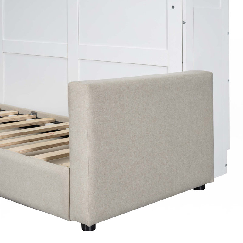 Grand lit escamotable mural avec canapé, White