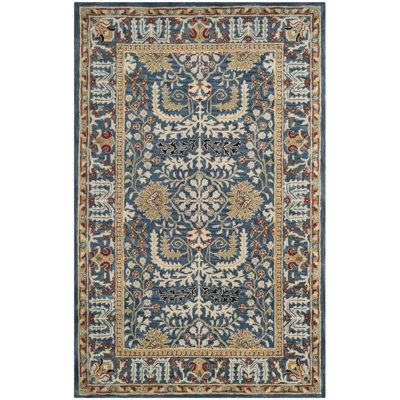 Antiquity Hand-Tufted Dark Blue Area Rug