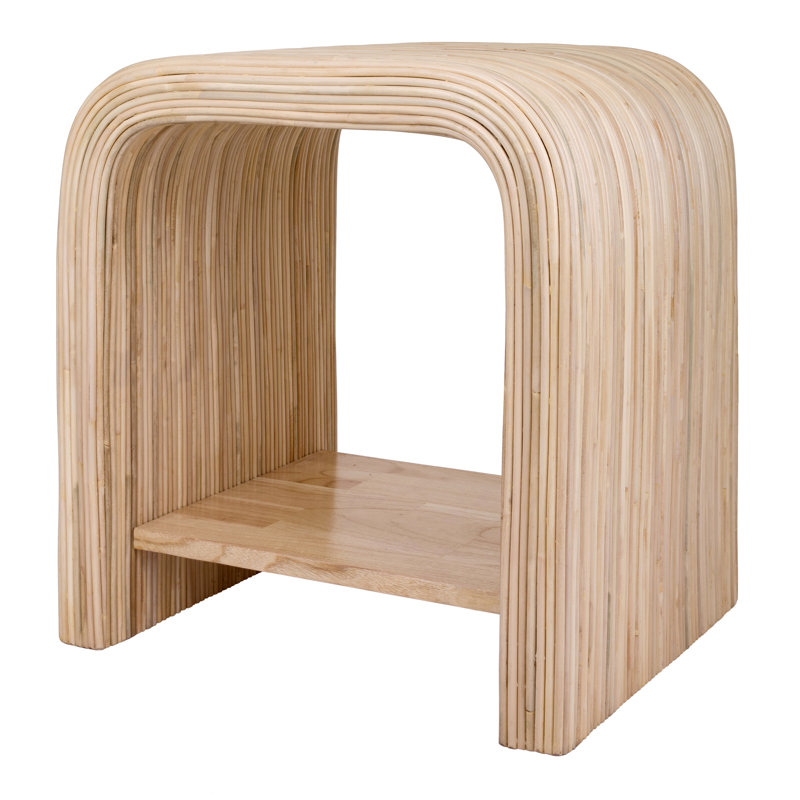 Dellamae Solid Wood Top End Table, Natural Wood
