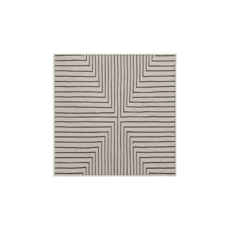 Tapis beige soyeux et moelleux, Carré 4 pi