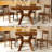 Round 43.7 To 59-Inch Extendable Solid Wood Dining Table Set For 4-6 Person