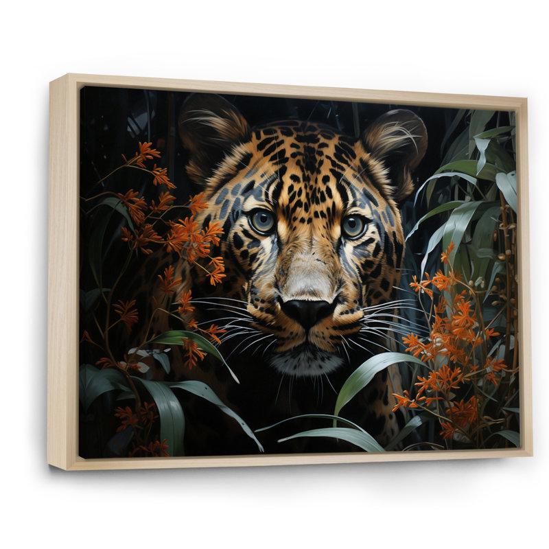 «Leopard Silent Stalk II», reproduction sur toile, Cadre naturel flottant, 30" H x 40" W