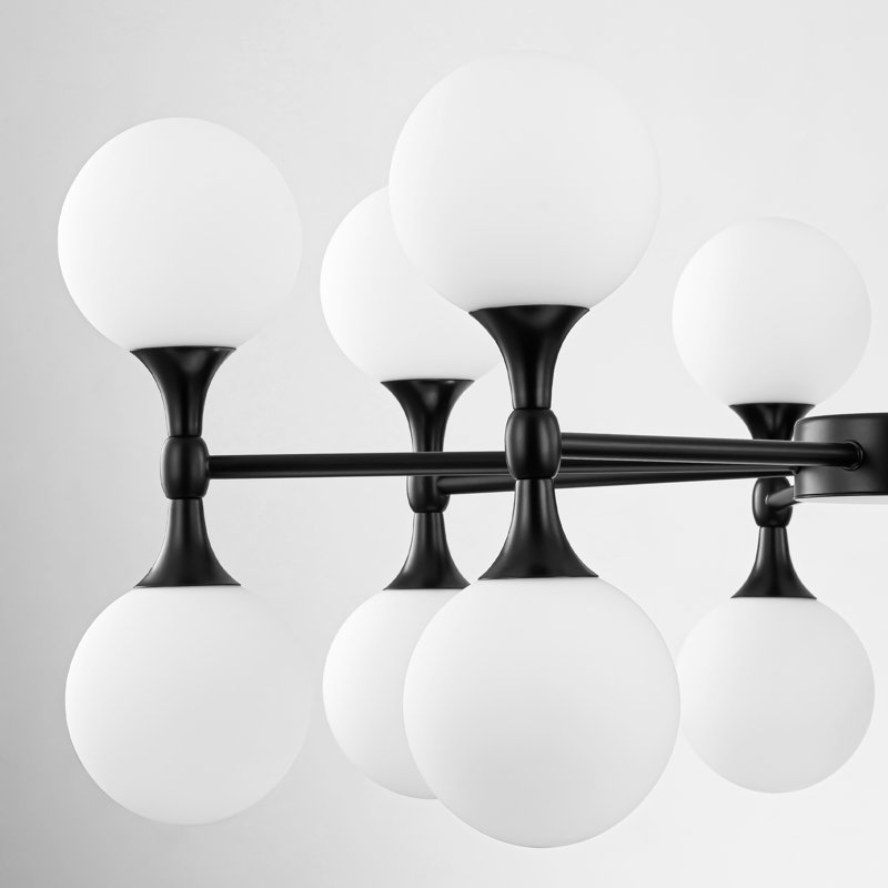 Azucena 16-Light Dimmable Sputnik Sphere Chandelier, Matte Black