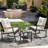 3 Piece Patio Furniture Set With Thick Cushions And 2-tier Glass Coffee Table-1497641841
