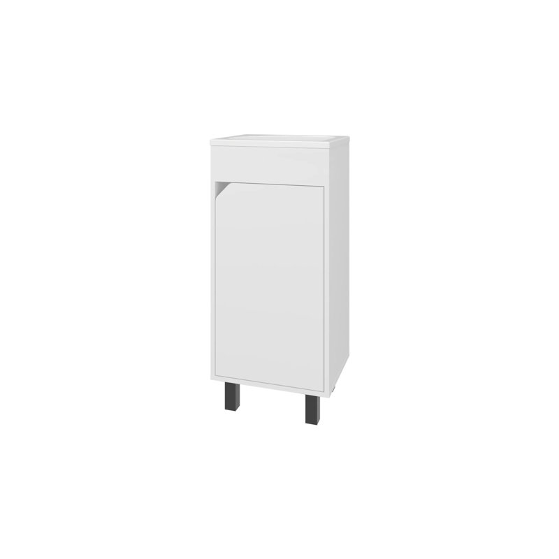 Meuble-lavabo avec lavabo et robinet intégrés, Blanc