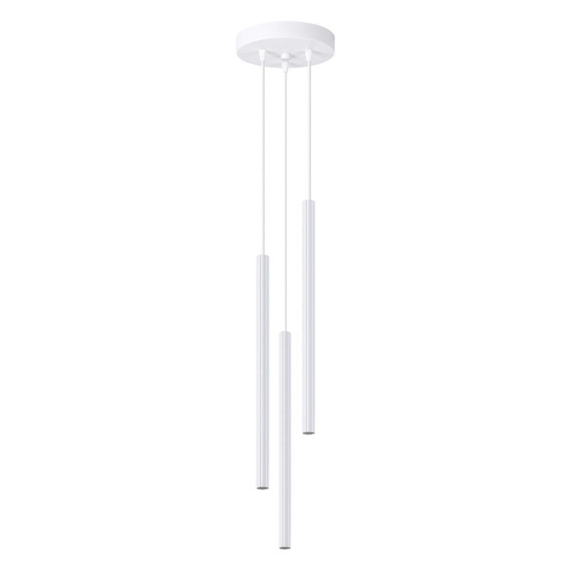 Bjarnhild 3 - Light Stainless Steel Pendant, White