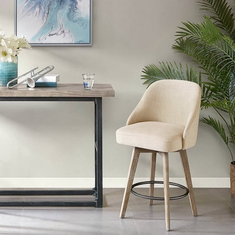 Tabouret de comptoir avec siège pivotant, Beige