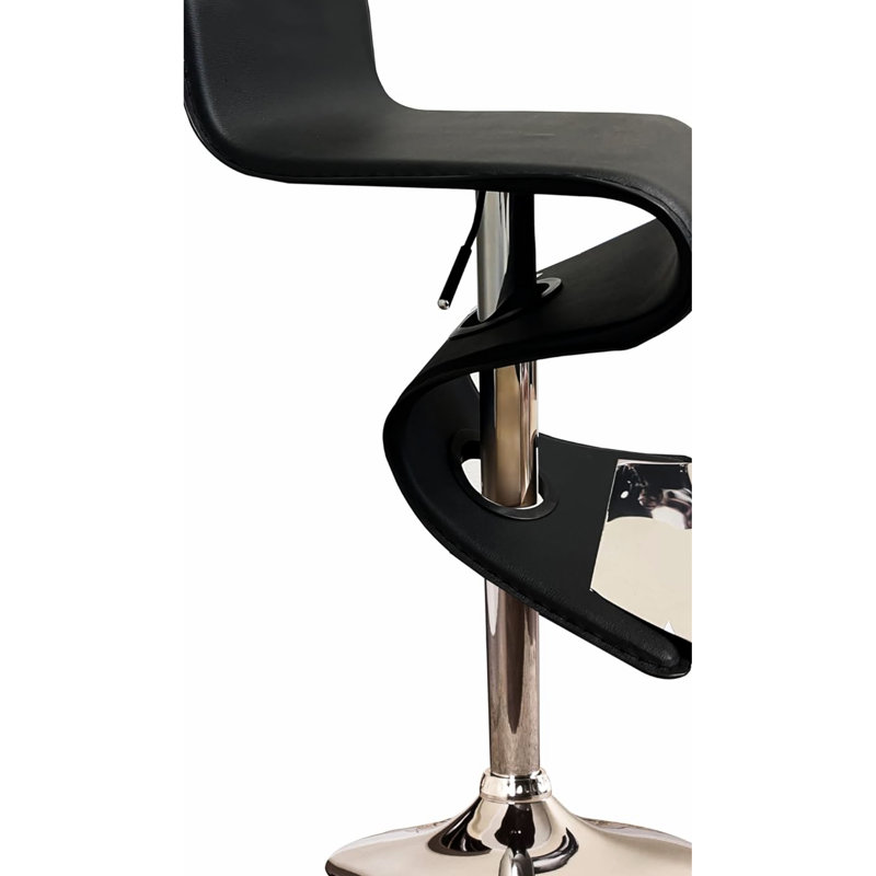 Tabouret de bar pivotant courbé fonctionnel et fonctionnel avec hauteur réglable, pour les bars et les comptoirs, avec un arc minimaliste noir, rotation à 360 °, pour une utilisation en salle à manger