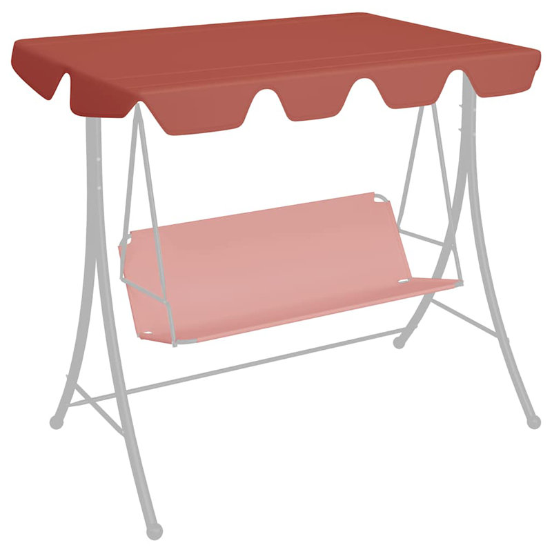 Replacement Canopy for Garden Swing 150/130x105/70 cm, Terracotta, 150/130 x 105/70 cm(L x W)