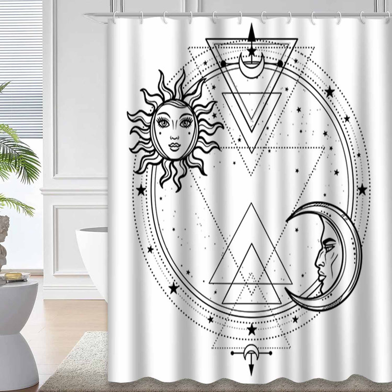 Rideau de douche Mystical Sun Moon Star, L 72 po x l 72 po