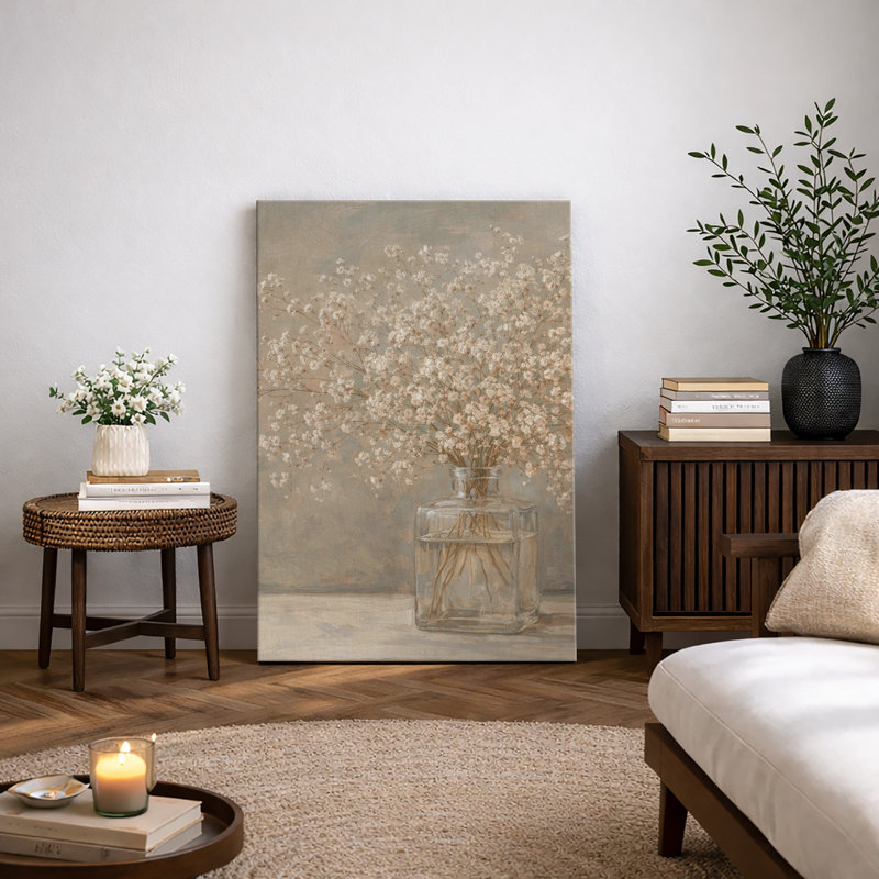 Douce œuvre botanique, images de chambre à coucher, impression sur toile encadrée, H 48 po x l 32 po, Toile tendue