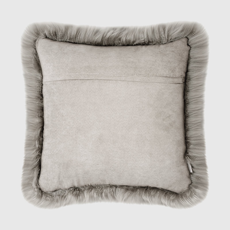 Fieldman Leather Reversible Throw Pillow, Chateau Gray