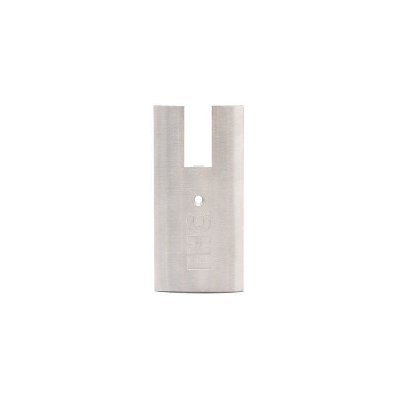 FHC R4SEC12BS 4" Square Door Rail End Cap - Brushed Stainless