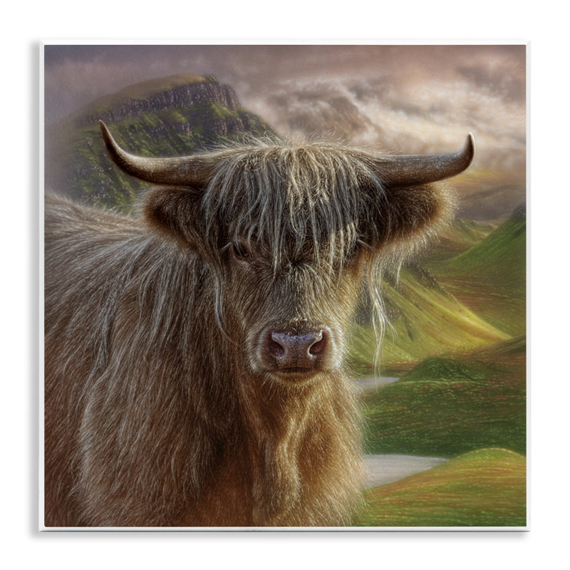 Butterscotch Highland Cow Wall Plaque, design by Collin Bogle