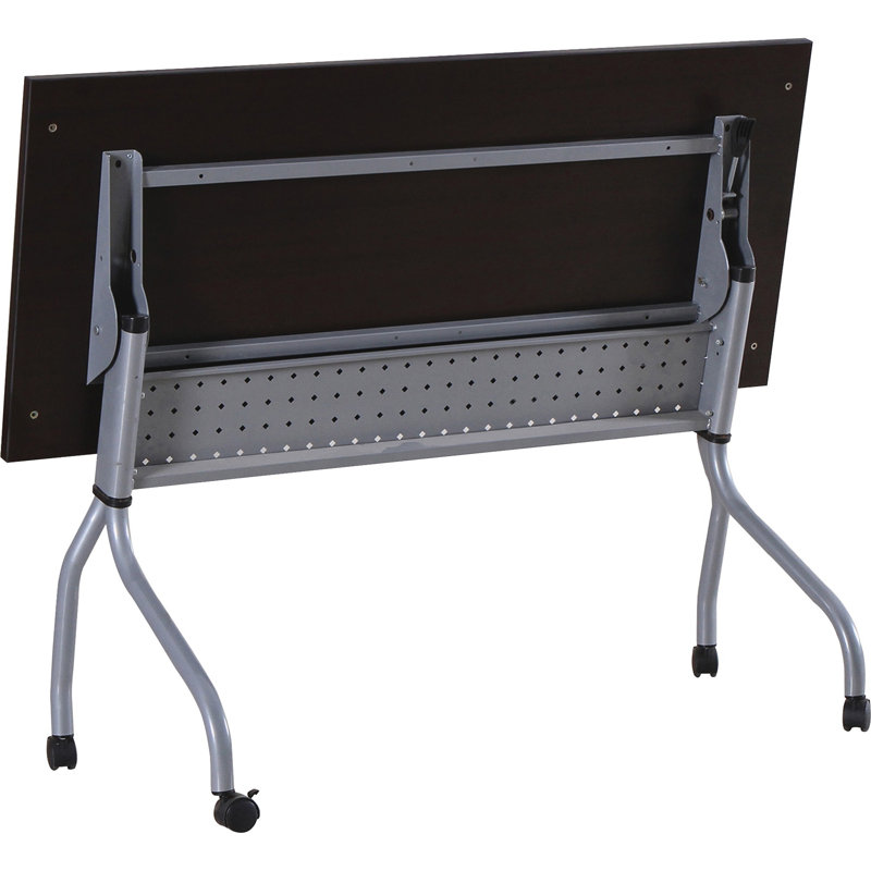 Table de formation avec roulettes, H 29,50 po x L 23,63 po x l 59 po, Espresso, Argent