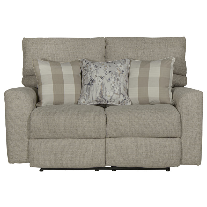 Ardele 62" W Power Reclining Loveseat with Adjustable Headrest, Buff