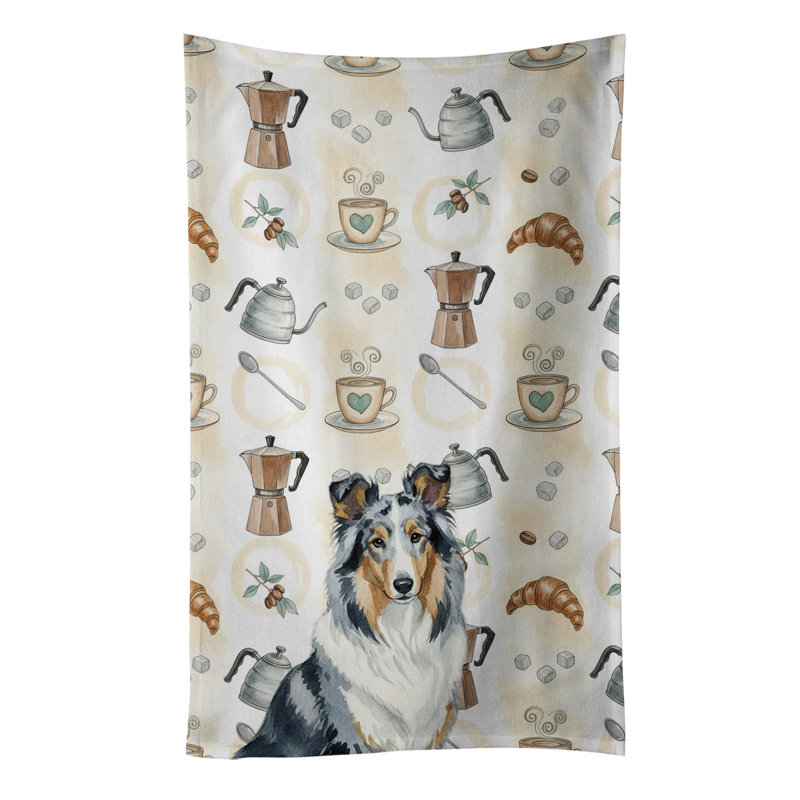 Serviette de cuisine Coffee Bar, Bleu merle collie