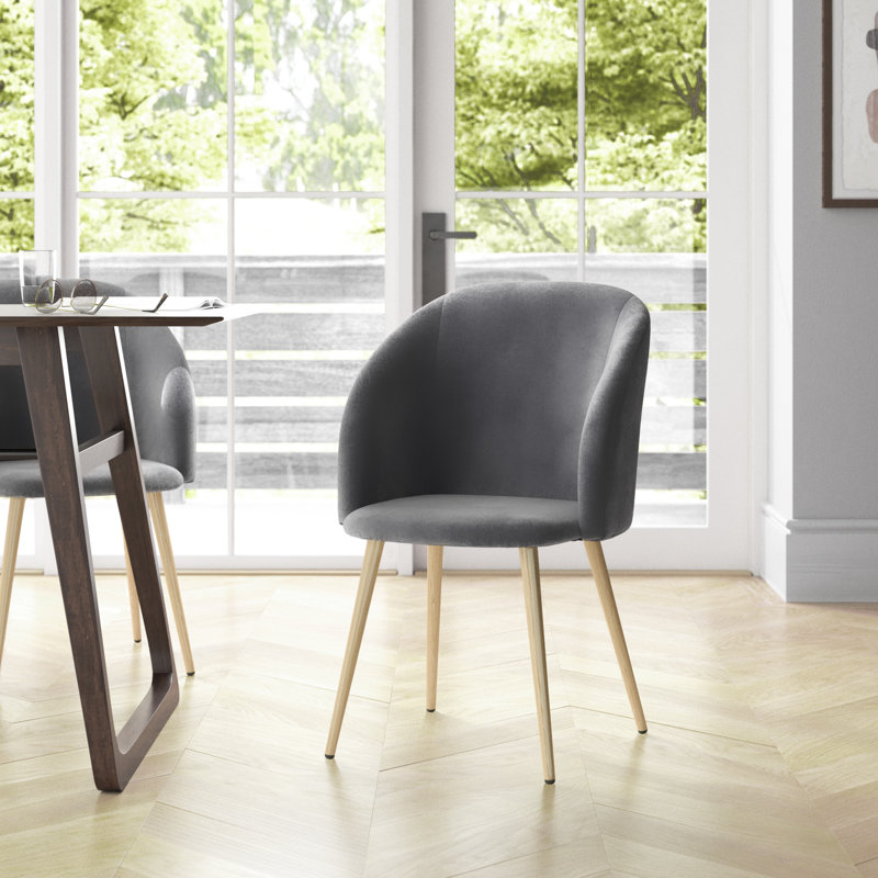 Atlas 50cm H Polyester Blend Upholstered Side Chair, Grey